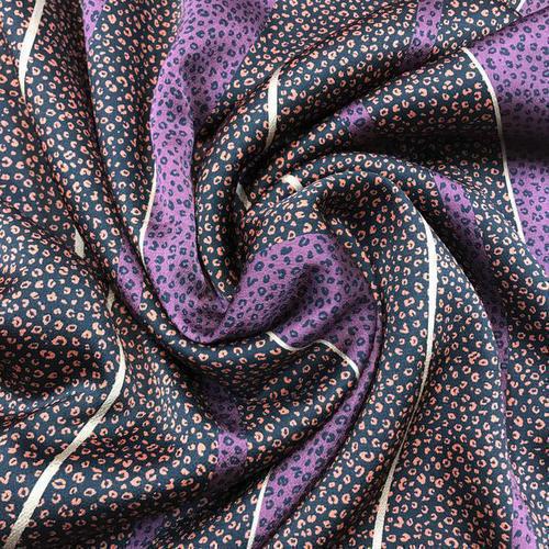 POLYESTER POLISHED SMALL LEOPARD  IN PURPLE TONES 20