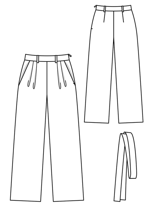 MARLEN'S TROUSERS WITH A TIE BELT 3