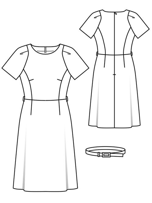 Sheath dress with regular sleeves 4