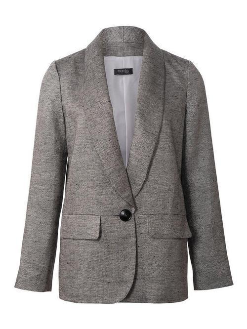 LINEN JACKET WITH SHALLOW COLLAR 2