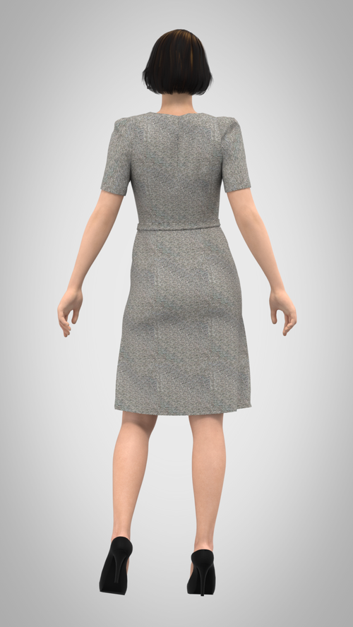 Sheath dress with regular sleeves 2
